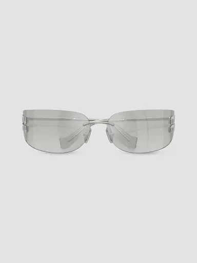 Miu Miu Women's 75MM Rimless Wrap Sunglasses - Silver | Thumbnail 5 Miu Miu Women's 75MM Rimless Wrap Sunglasses - Silver | Thumbnail 5