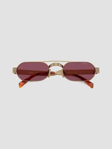 Miu Miu Women's 52MM Oval Sunglasses - Gold | Thumbnail 5 Miu Miu Women's 52MM Oval Sunglasses - Gold | Thumbnail 5