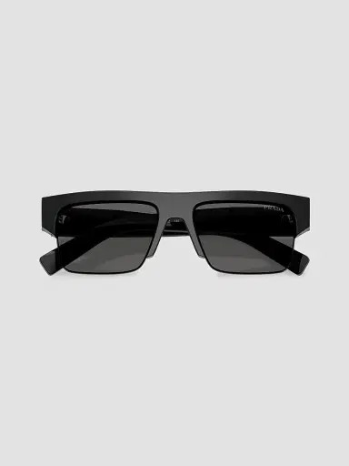 Prada Men's 55MM Rectangular Sunglasses - Black | Thumbnail 5 Prada Men's 55MM Rectangular Sunglasses - Black | Thumbnail 5