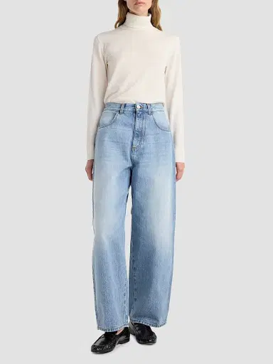 Róhe Women's Berber High-Waist Barrel-Leg Jeans - Classic Blue | Thumbnail 2 Róhe Women's Berber High-Waist Barrel-Leg Jeans - Classic Blue | Thumbnail 2