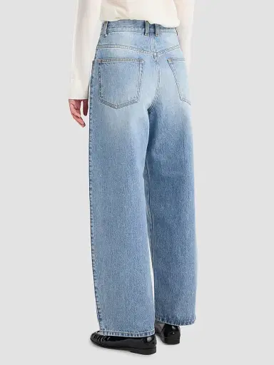 Róhe Women's Berber High-Waist Barrel-Leg Jeans - Classic Blue | Thumbnail 3 Róhe Women's Berber High-Waist Barrel-Leg Jeans - Classic Blue | Thumbnail 3