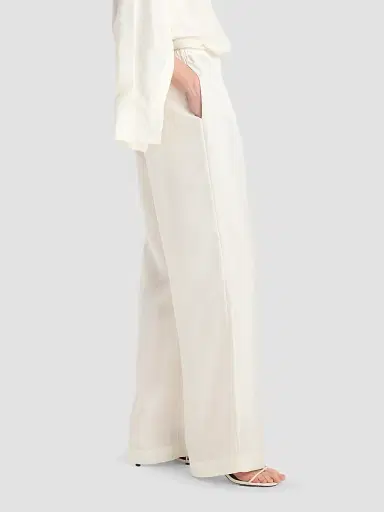 RÓHE Women's Silk Twill Relaxed-Leg Pull-On Trousers - Cream - Size 12 | Thumbnail 5 RÓHE Women's Silk Twill Relaxed-Leg Pull-On Trousers - Cream - Size 12 | Thumbnail 5