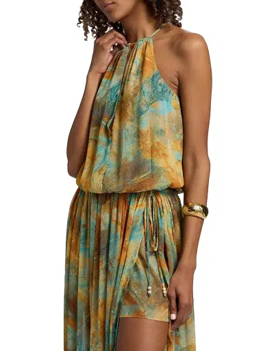 Misa Los Angeles Women's Tazia Abstract-Print Maxi Dress - Halcyon Fresco - Size XL | Thumbnail 6 Misa Los Angeles Women's Tazia Abstract-Print Maxi Dress - Halcyon Fresco - Size XL | Thumbnail 6