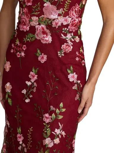 Mac Duggal Women's One-Shoulder Floral Embroidered Gown | Thumbnail 3 Mac Duggal Women's One-Shoulder Floral Embroidered Gown | Thumbnail 3