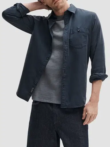 rag & bone Men's Tomlin Stretch-Cotton Long-Sleeve Shirt - Slate Navy | Thumbnail 5 rag & bone Men's Tomlin Stretch-Cotton Long-Sleeve Shirt - Slate Navy | Thumbnail 5