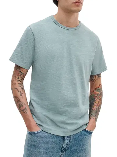 rag & bone Men's Flame Cotton T-Shirt - Blue Grey | Thumbnail 3 rag & bone Men's Flame Cotton T-Shirt - Blue Grey | Thumbnail 3