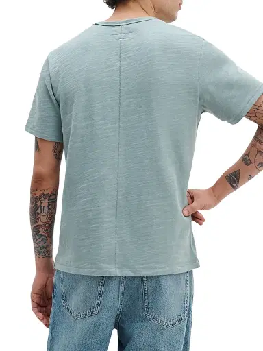 rag & bone Men's Flame Cotton T-Shirt - Blue Grey | Thumbnail 4 rag & bone Men's Flame Cotton T-Shirt - Blue Grey | Thumbnail 4