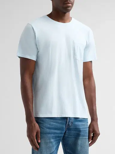 rag & bone Men's Crewneck Cotton T-Shirt - Cloud Blue | Thumbnail 4 rag & bone Men's Crewneck Cotton T-Shirt - Cloud Blue | Thumbnail 4