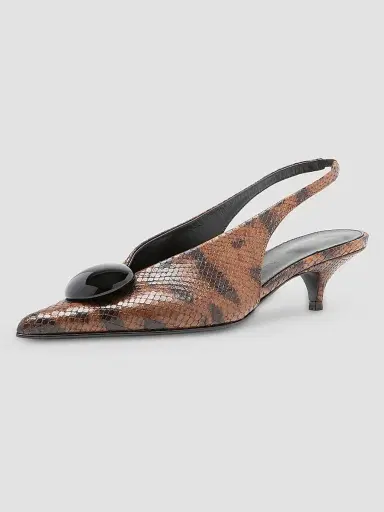 Proenza Schouler Women's Dome Slash 20MM Python-Embossed Leather Slingback Pumps | Thumbnail 2 Proenza Schouler Women's Dome Slash 20MM Python-Embossed Leather Slingback Pumps | Thumbnail 2