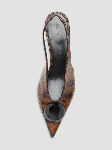 Proenza Schouler Women's Dome Slash 20MM Python-Embossed Leather Slingback Pumps | Thumbnail 3 Proenza Schouler Women's Dome Slash 20MM Python-Embossed Leather Slingback Pumps | Thumbnail 3
