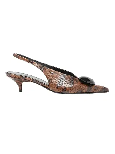 Proenza Schouler Women's Dome Slash 20MM Python-Embossed Leather Slingback Pumps | Thumbnail 1 Proenza Schouler Women's Dome Slash 20MM Python-Embossed Leather Slingback Pumps | Thumbnail 1