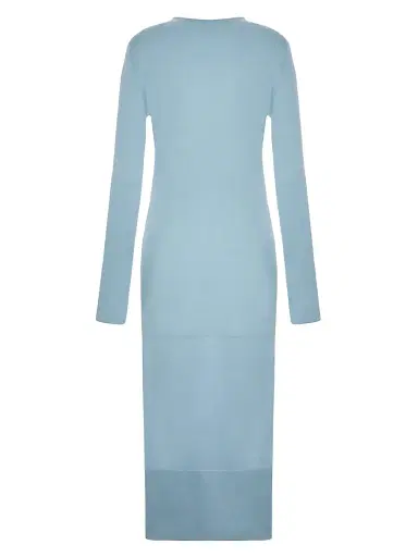 Malo Women's Cashmere Sheer Panel Sweaterdress - Blue | Thumbnail 2 Malo Women's Cashmere Sheer Panel Sweaterdress - Blue | Thumbnail 2