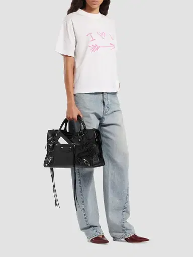 Balenciaga Women's Medium Fit T-Shirt - White | Thumbnail 2 Balenciaga Women's Medium Fit T-Shirt - White | Thumbnail 2