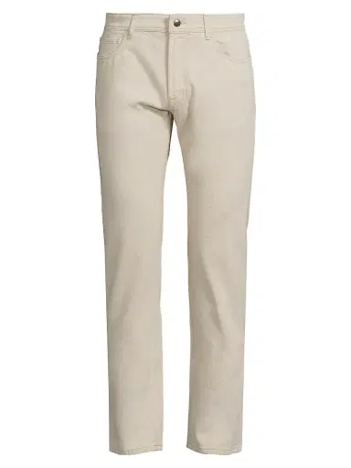 Canali Men's Washed Modern-Fit Slim-Straight Jeans - Off White | Thumbnail 1 Canali Men's Washed Modern-Fit Slim-Straight Jeans - Off White | Thumbnail 1