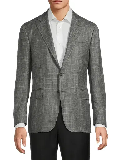 Canali Men's Plaid Wool-Silk-Linen Sport Coat | Thumbnail 3 Canali Men's Plaid Wool-Silk-Linen Sport Coat | Thumbnail 3
