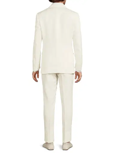 Canali Men's Solid Linen-Silk Single-Breasted Suit - White | Thumbnail 5 Canali Men's Solid Linen-Silk Single-Breasted Suit - White | Thumbnail 5