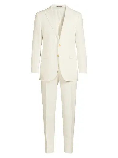 Canali Men's Solid Linen-Silk Single-Breasted Suit - White | Thumbnail 1 Canali Men's Solid Linen-Silk Single-Breasted Suit - White | Thumbnail 1