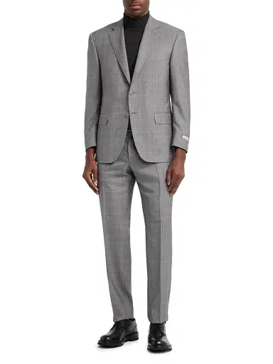 Canali Men's Plaid Wool-Silk Suit - Grey | Thumbnail 2 Canali Men's Plaid Wool-Silk Suit - Grey | Thumbnail 2