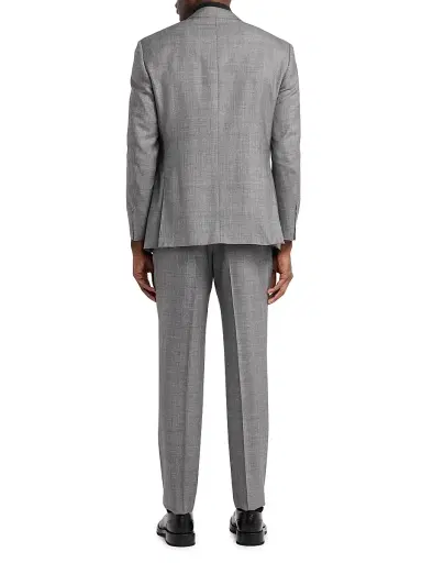 Canali Men's Plaid Wool-Silk Suit - Grey | Thumbnail 5 Canali Men's Plaid Wool-Silk Suit - Grey | Thumbnail 5