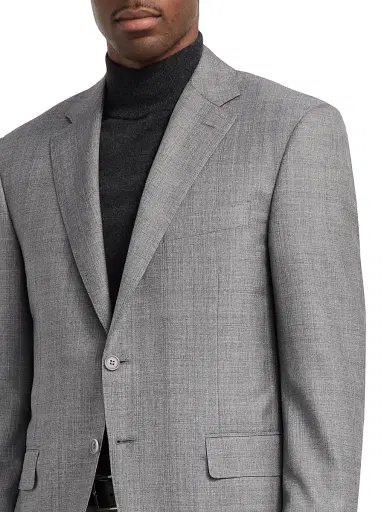 Canali Men's Plaid Wool-Silk Suit - Grey | Thumbnail 6 Canali Men's Plaid Wool-Silk Suit - Grey | Thumbnail 6