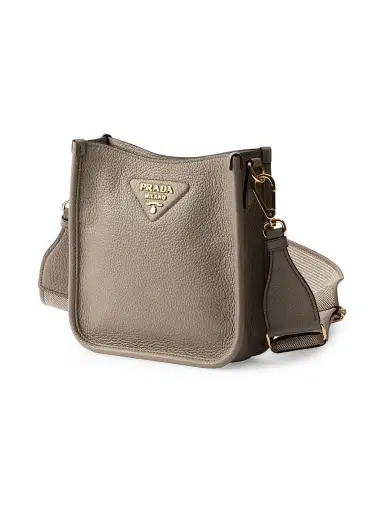 Prada Women's Mini Leather Shoulder Bag - Grey | Thumbnail 2 Prada Women's Mini Leather Shoulder Bag - Grey | Thumbnail 2