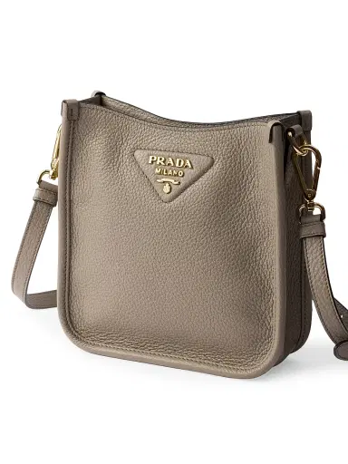 Prada Women's Mini Leather Shoulder Bag - Grey | Thumbnail 4 Prada Women's Mini Leather Shoulder Bag - Grey | Thumbnail 4