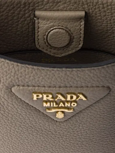 Prada Women's Mini Leather Shoulder Bag - Grey | Thumbnail 5 Prada Women's Mini Leather Shoulder Bag - Grey | Thumbnail 5
