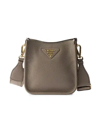 Prada Women's Mini Leather Shoulder Bag - Grey | Thumbnail 1 Prada Women's Mini Leather Shoulder Bag - Grey | Thumbnail 1