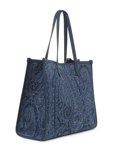 Etro Women's Lovetrotter Large Jacquard Paisley Denim Tote Bag | Thumbnail 4 Etro Women's Lovetrotter Large Jacquard Paisley Denim Tote Bag | Thumbnail 4