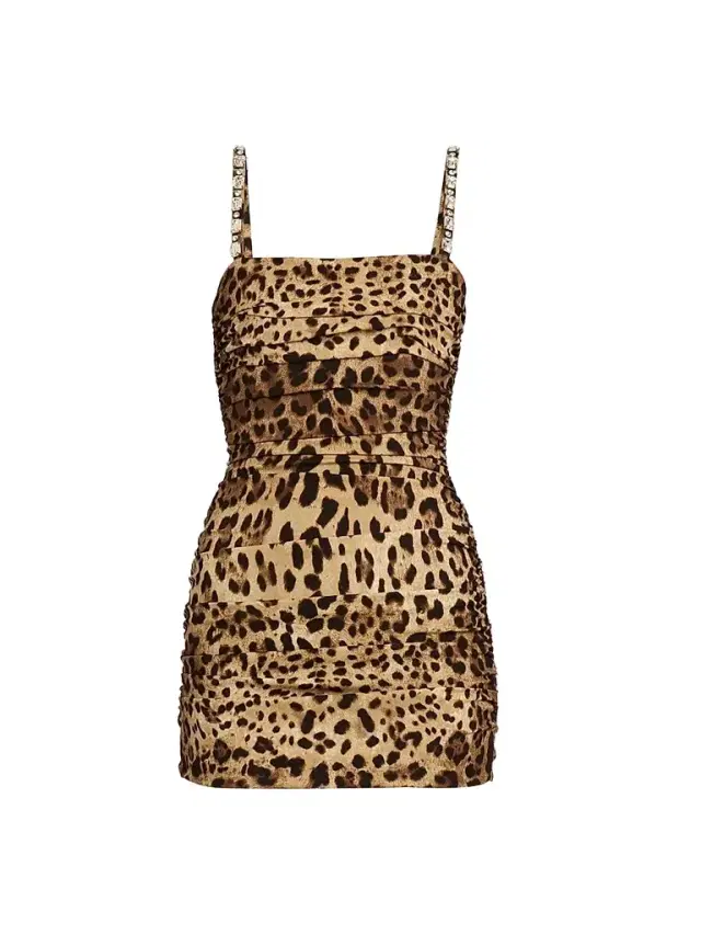 Women's Ruched Leopard-Print Silk Charmeuse Mini Dress - Leo Women's Ruched Leopard-Print Silk Charmeuse Mini Dress - Leo