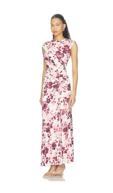 Simkhai Acacia Short Sleeve Midi Dress | Thumbnail 2 Simkhai Acacia Short Sleeve Midi Dress | Thumbnail 2