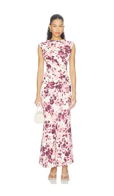 Simkhai Acacia Short Sleeve Midi Dress | Thumbnail 1 Simkhai Acacia Short Sleeve Midi Dress | Thumbnail 1