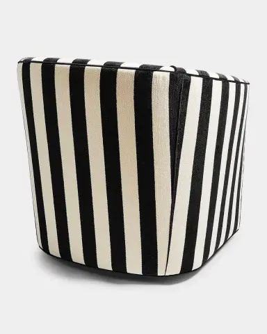 MacKenzie-Childs Marquee Black Stripe Chenille Swivel Chair | Thumbnail 3 MacKenzie-Childs Marquee Black Stripe Chenille Swivel Chair | Thumbnail 3