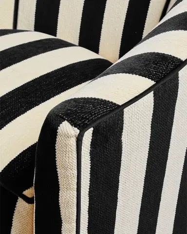 MacKenzie-Childs Marquee Black Stripe Chenille Swivel Chair | Thumbnail 4 MacKenzie-Childs Marquee Black Stripe Chenille Swivel Chair | Thumbnail 4