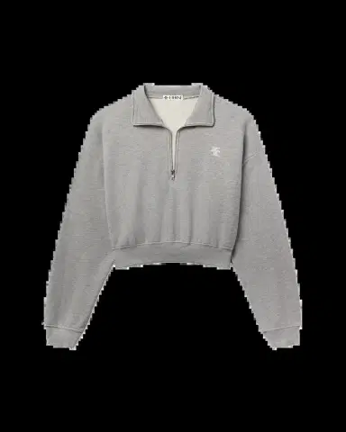 ÉTERNE Cropped Half-Zip Sweatshirt | Thumbnail 2 ÉTERNE Cropped Half-Zip Sweatshirt | Thumbnail 2