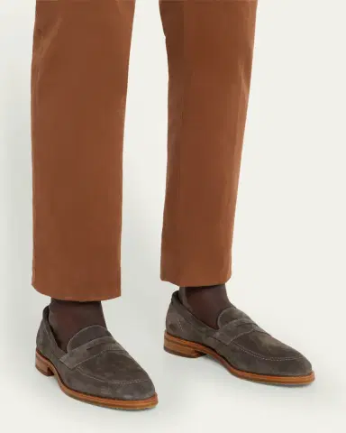 Allen Edmonds Reserve Men's Roman Suede Contrast-Sole Penny Loafers | Thumbnail 2 Allen Edmonds Reserve Men's Roman Suede Contrast-Sole Penny Loafers | Thumbnail 2