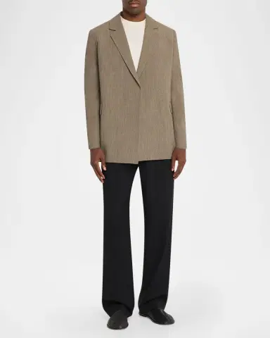 The Row Men's Devlin Wool Concealed-Front Blazer | Thumbnail 2 The Row Men's Devlin Wool Concealed-Front Blazer | Thumbnail 2