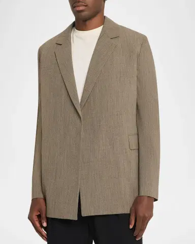 The Row Men's Devlin Wool Concealed-Front Blazer | Thumbnail 4 The Row Men's Devlin Wool Concealed-Front Blazer | Thumbnail 4