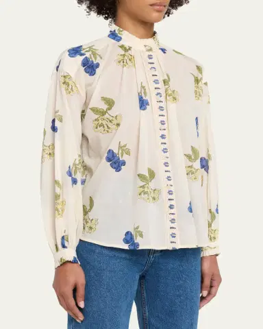 Alix of Bohemia Poet Long-Sleeve Floral Cotton Blouse | Thumbnail 4 Alix of Bohemia Poet Long-Sleeve Floral Cotton Blouse | Thumbnail 4
