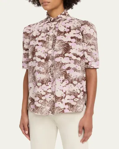 Alix of Bohemia Winnie Short-Sleeve Floral Cotton Blouse | Thumbnail 4 Alix of Bohemia Winnie Short-Sleeve Floral Cotton Blouse | Thumbnail 4