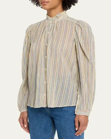 Alix of Bohemia Annabel Long-Sleeve Striped Cotton Blouse | Thumbnail 4 Alix of Bohemia Annabel Long-Sleeve Striped Cotton Blouse | Thumbnail 4