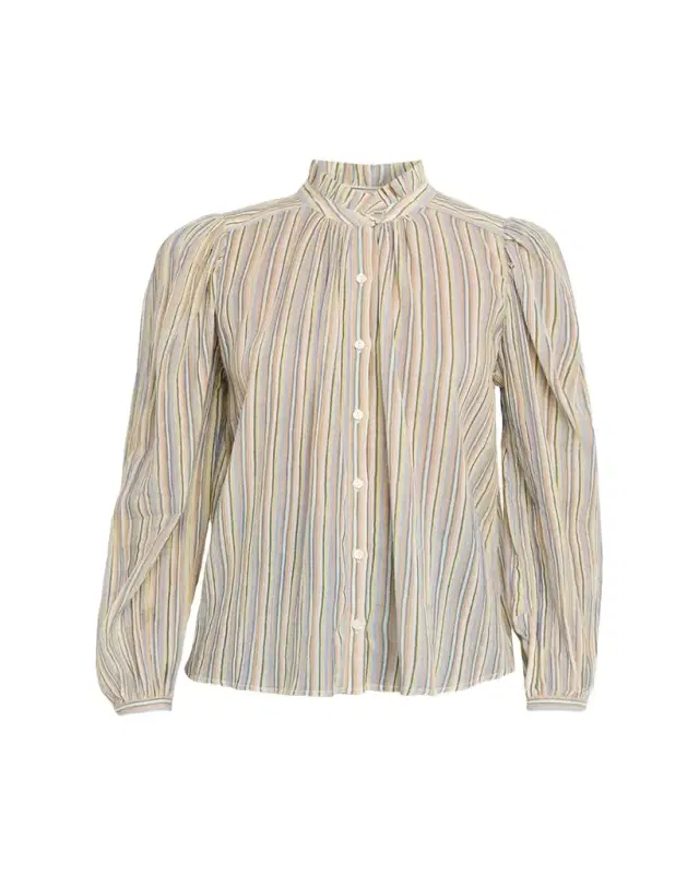 Annabel Long-Sleeve Striped Cotton Blouse Annabel Long-Sleeve Striped Cotton Blouse