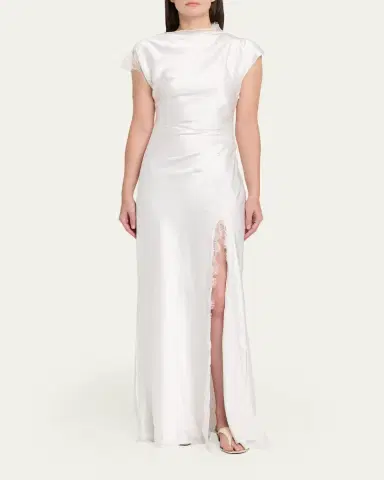 ANNA QUAN Martha Draped Lace Satin Dress | Thumbnail 2 ANNA QUAN Martha Draped Lace Satin Dress | Thumbnail 2