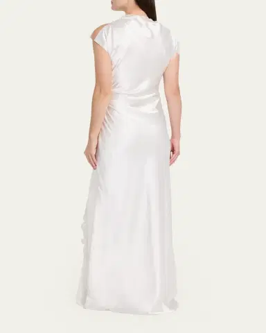 ANNA QUAN Martha Draped Lace Satin Dress | Thumbnail 3 ANNA QUAN Martha Draped Lace Satin Dress | Thumbnail 3