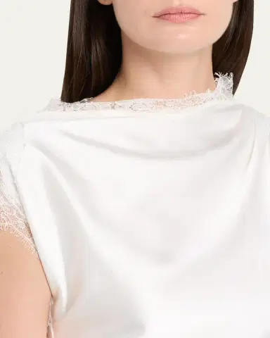 ANNA QUAN Martha Draped Lace Satin Dress | Thumbnail 5 ANNA QUAN Martha Draped Lace Satin Dress | Thumbnail 5
