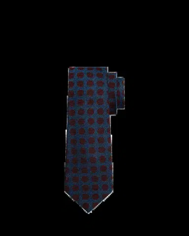 Kiton Men's Herringbone Polka Dot Silk Sevenfold Tie | Thumbnail 2 Kiton Men's Herringbone Polka Dot Silk Sevenfold Tie | Thumbnail 2