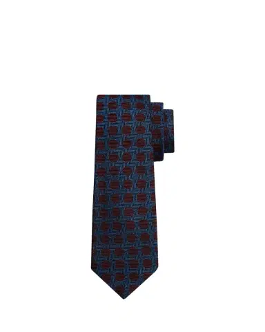 Kiton Men's Herringbone Polka Dot Silk Sevenfold Tie | Thumbnail 1 Kiton Men's Herringbone Polka Dot Silk Sevenfold Tie | Thumbnail 1