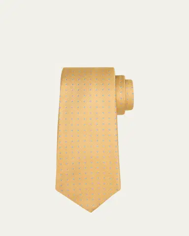 Kiton Men's Dots Silk Sevenfold Tie | Thumbnail 2 Kiton Men's Dots Silk Sevenfold Tie | Thumbnail 2