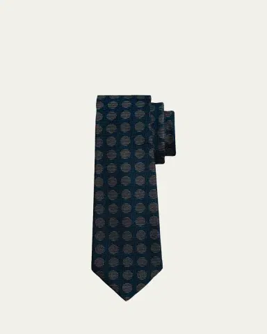 Kiton Men's Dots Silk Sevenfold Tie | Thumbnail 3 Kiton Men's Dots Silk Sevenfold Tie | Thumbnail 3
