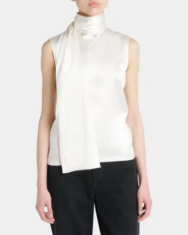 Bottega Veneta Scarf-Neck Satin Sleeveless Top | Thumbnail 4 Bottega Veneta Scarf-Neck Satin Sleeveless Top | Thumbnail 4